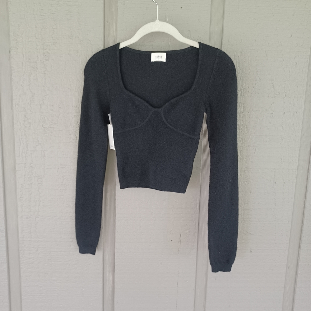 Aritzia Wilfred Greer Sweetheart Bustier Sweater Size XS Women Feminie In Black